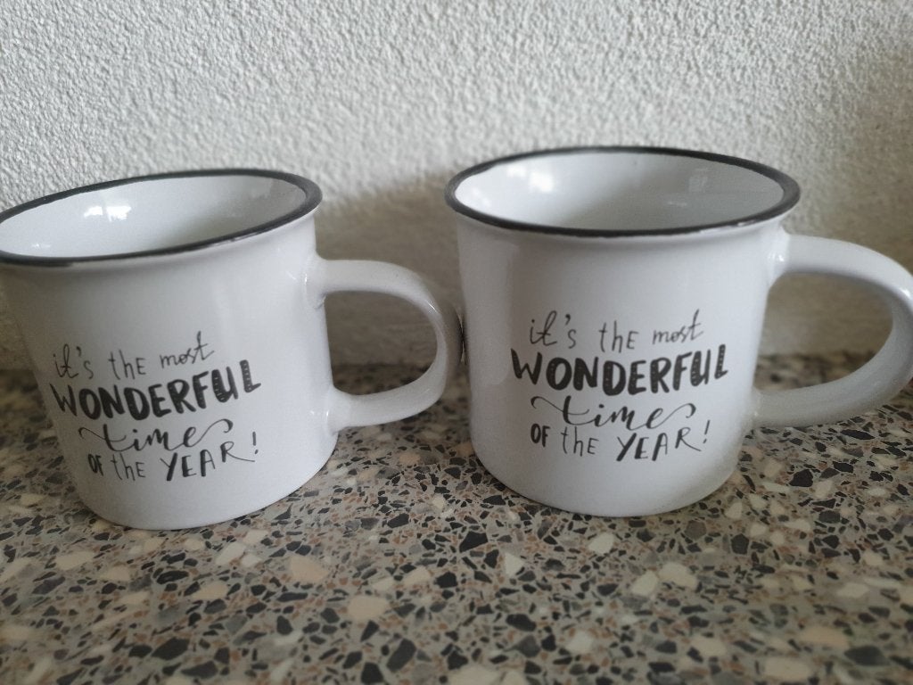2 x NIEUWE mok - it's the most Wonderfull time of the year, Nieuw, Overige stijlen, Aardewerk, Mok