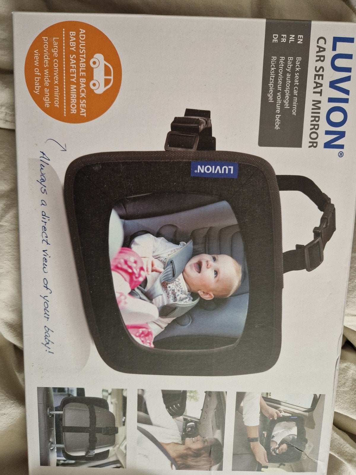Luvion Baby Autospiegel - Veilig zicht op je baby, Overige merken, Autogordel, Nieuw, Ophalen of Verzenden
