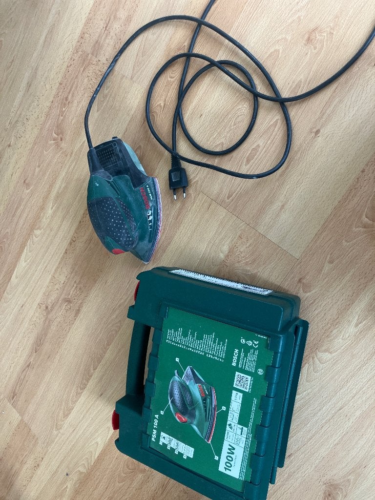 Bosch schuur machine psm100 A, Ophalen of Verzenden, Gebruikt, Minder dan 600 watt, Vlakschuurmachine