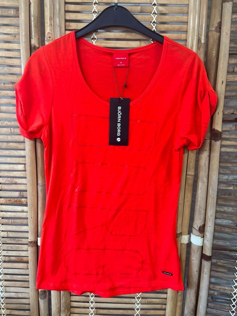 Björn Borg rood dames T-shirt BB print XS 34 nieuw, Nieuw, Oranje, Ophalen of Verzenden, Bjorn Borg