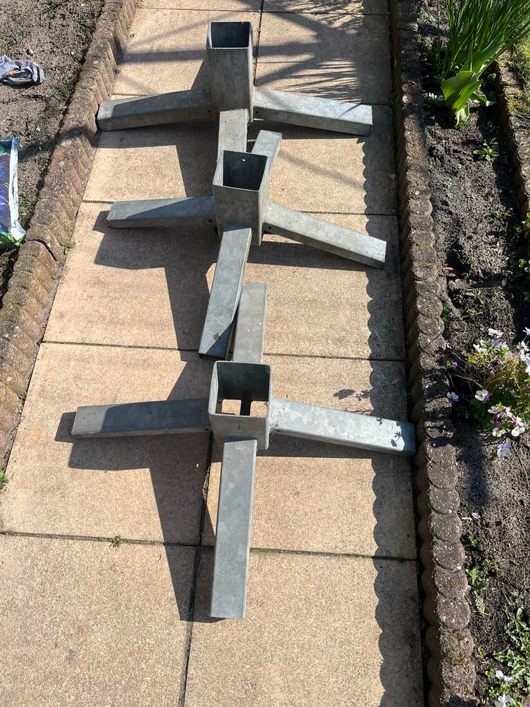 Metalen kokerprofiel - 10x10 cm 3 stuks, Doe-het-zelf en Verbouw, Metalen, Ophalen, Gebruikt, IJzer