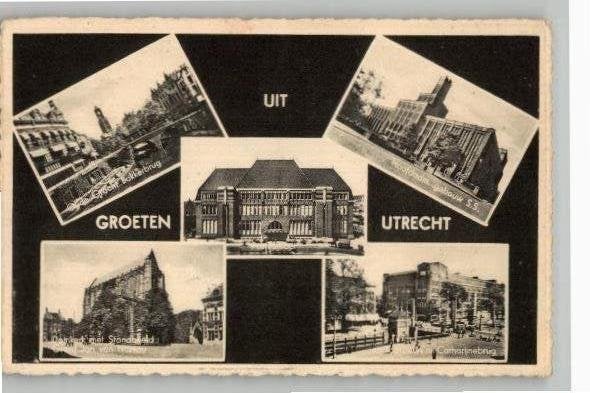Utrecht 5 afb st 1956 uitg Galeries Modernes, Verzenden, 1940 tot 1960, Gelopen, Utrecht