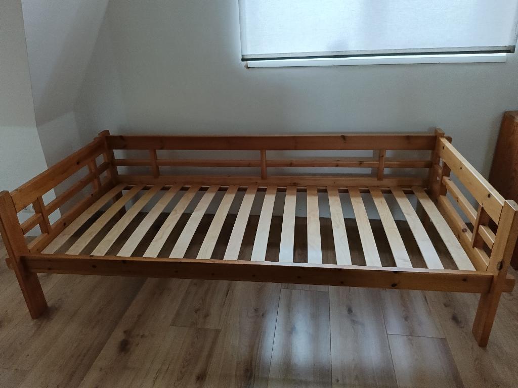 Lifetime kinderbed (grenen), Kinderen en Baby's, Kinderkamer | Bedden, Ophalen, 85 tot 100 cm, Gebruikt, Lattenbodem