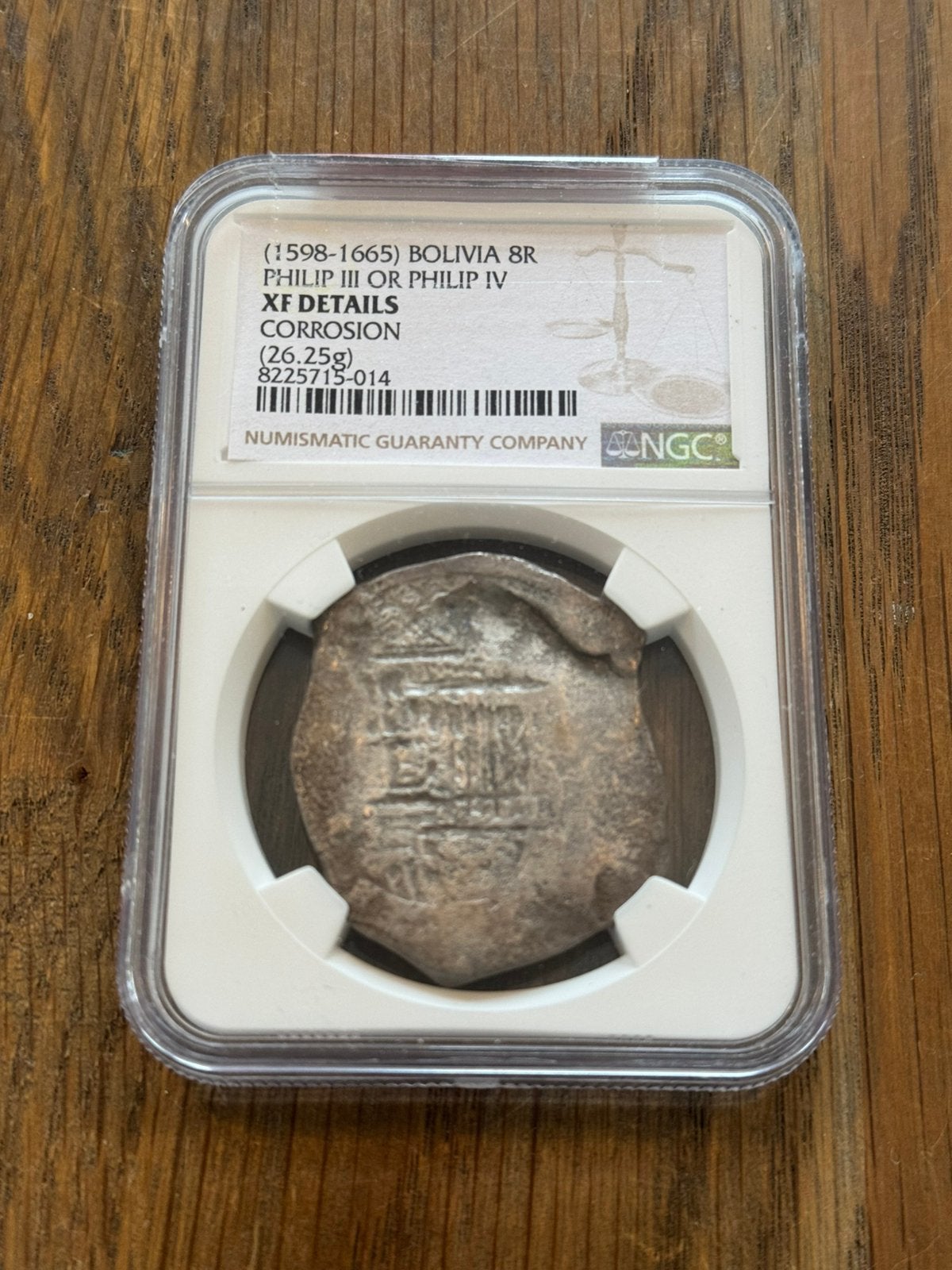 8 Reales Potosí (1598-1665) NGC Cob Piraten Munt Zilver, Ophalen of Verzenden, Zuid-Amerika, Losse munt, Zilver