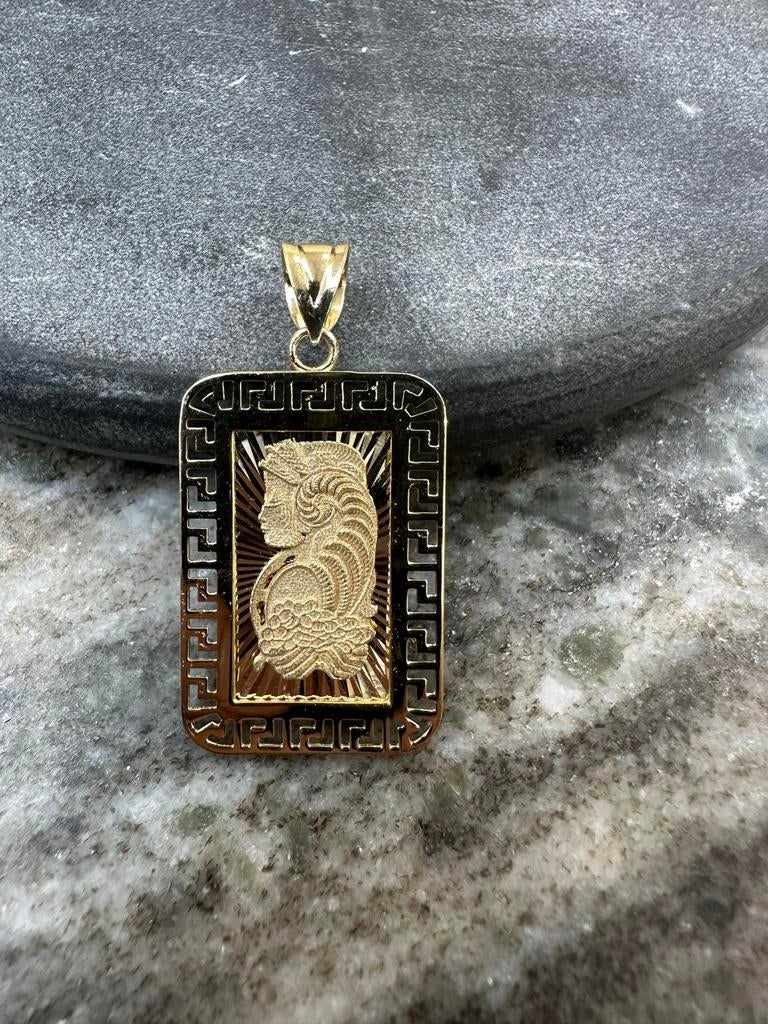 Prachtige 18k Gouden Hanger met Klassiek Profiel, Ophalen of Verzenden, Zo goed als nieuw, Goud, Overige voorstellingen