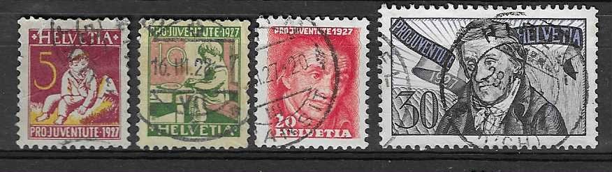 Zwitserland klassiek 1927 Mi. 222/225, Ophalen of Verzenden, Gestempeld
