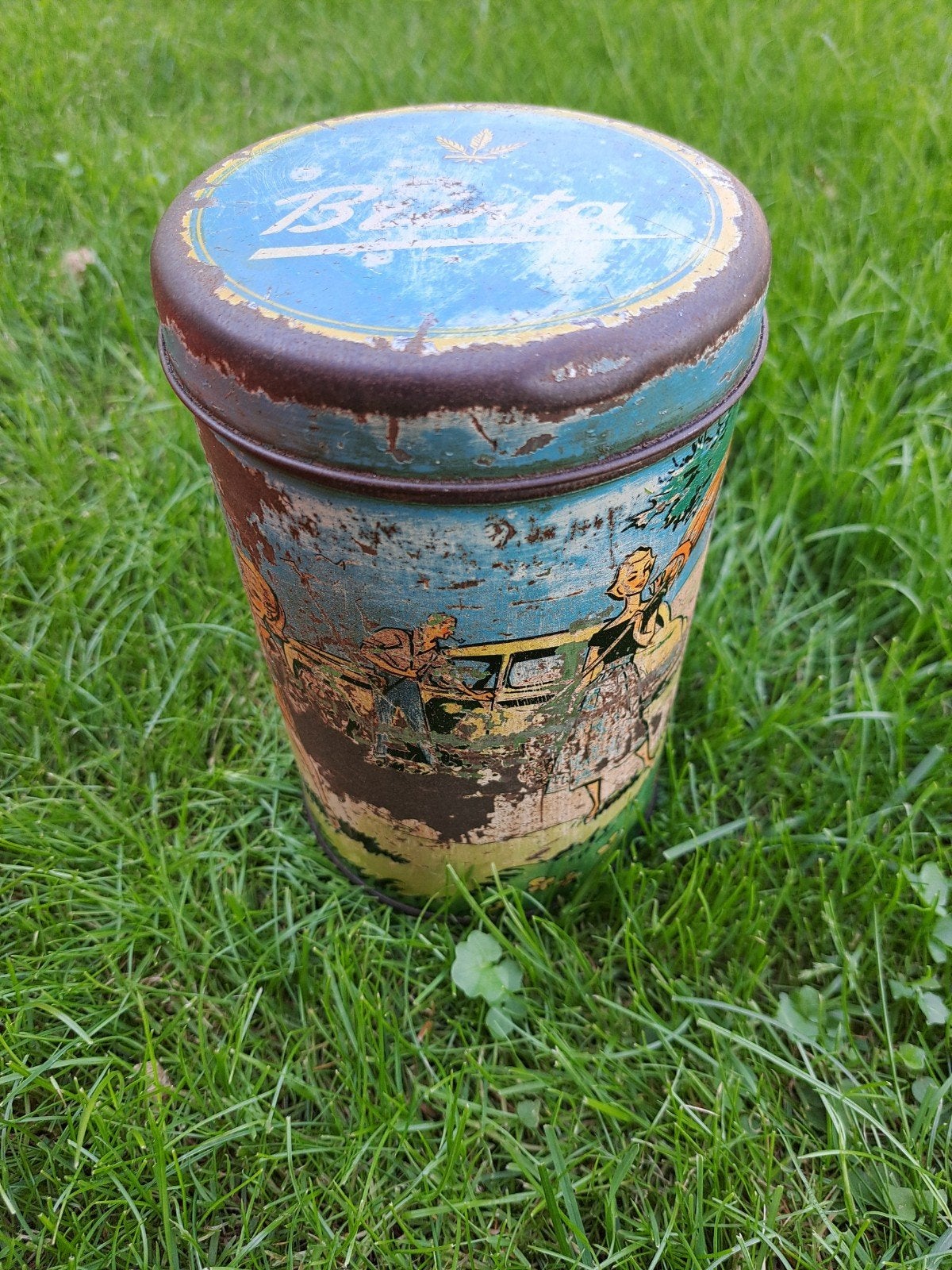 Vintage blik van Brinta, Verzamelen, Blikken, Ophalen, Gebruikt, Overige