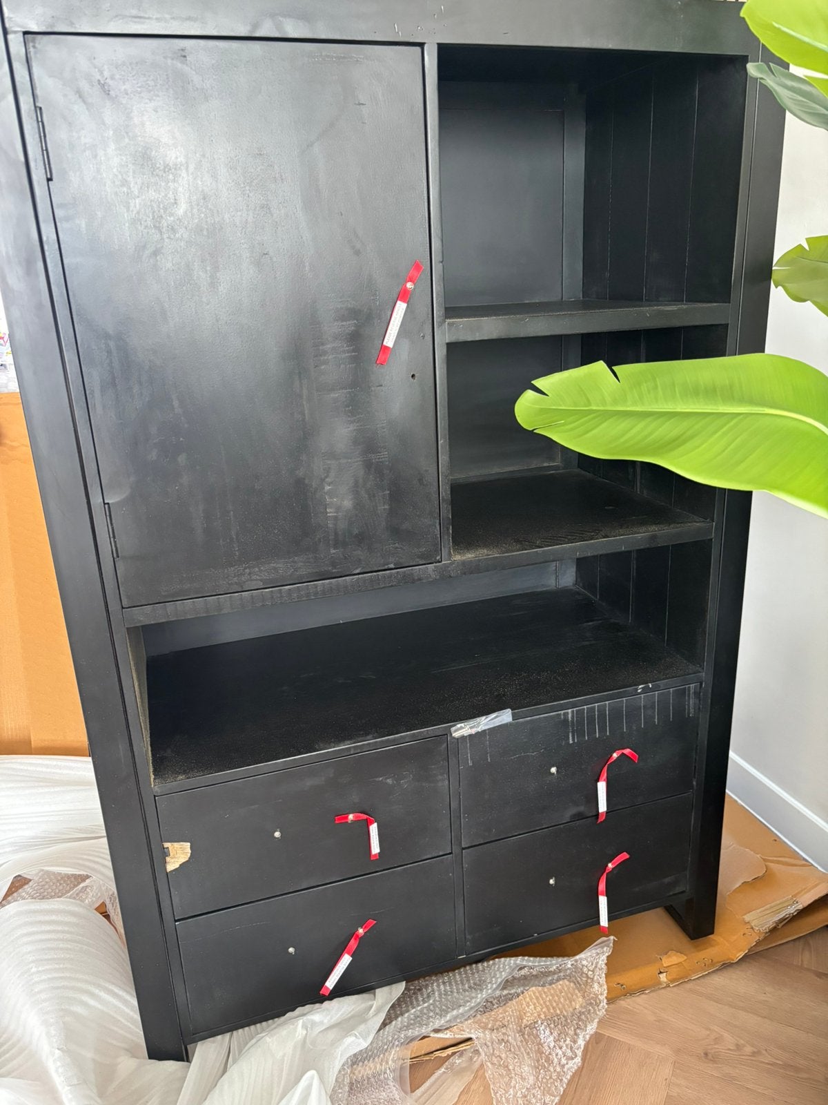 Zwarte mangohout kast, Huis en Inrichting, Kasten | Dressoirs, Ophalen, Nieuw, 50 tot 100 cm, Met lade(s)