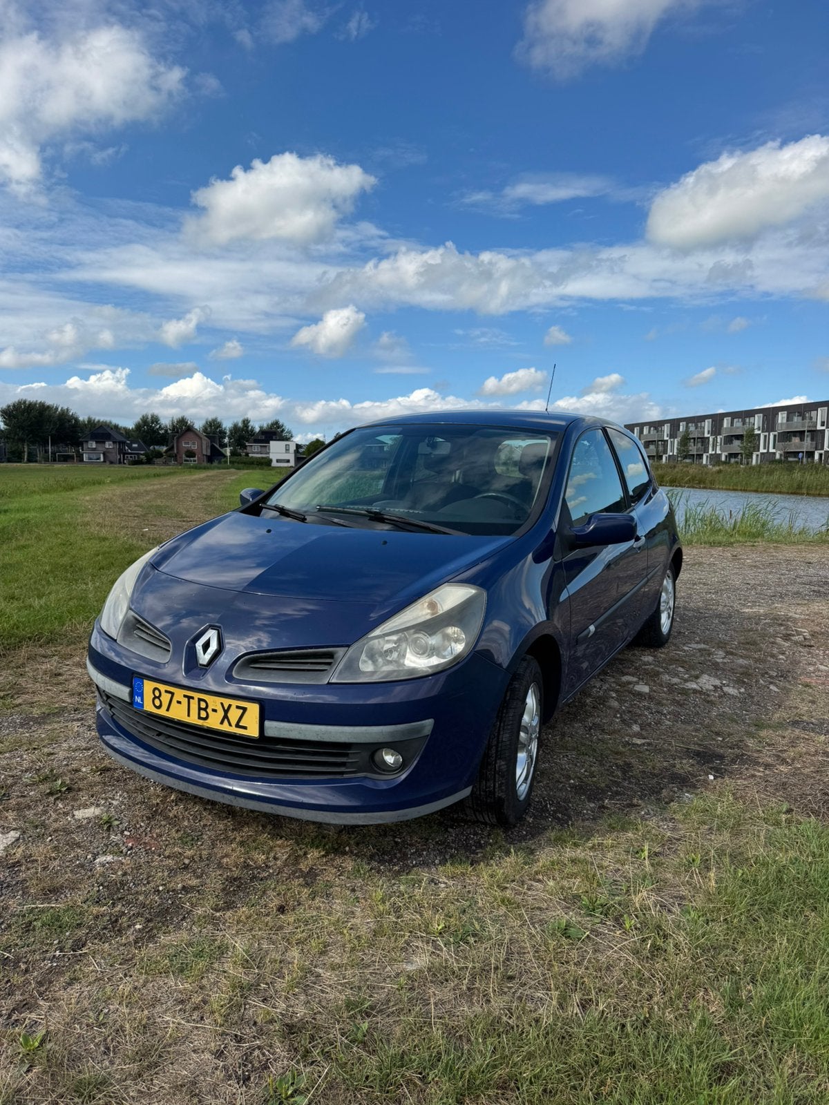 Renault Clio 1.2 16V 55KW 3-DRS E4 2006 Blauw, Auto's, Stof, 74 pk, Zwart, Blauw