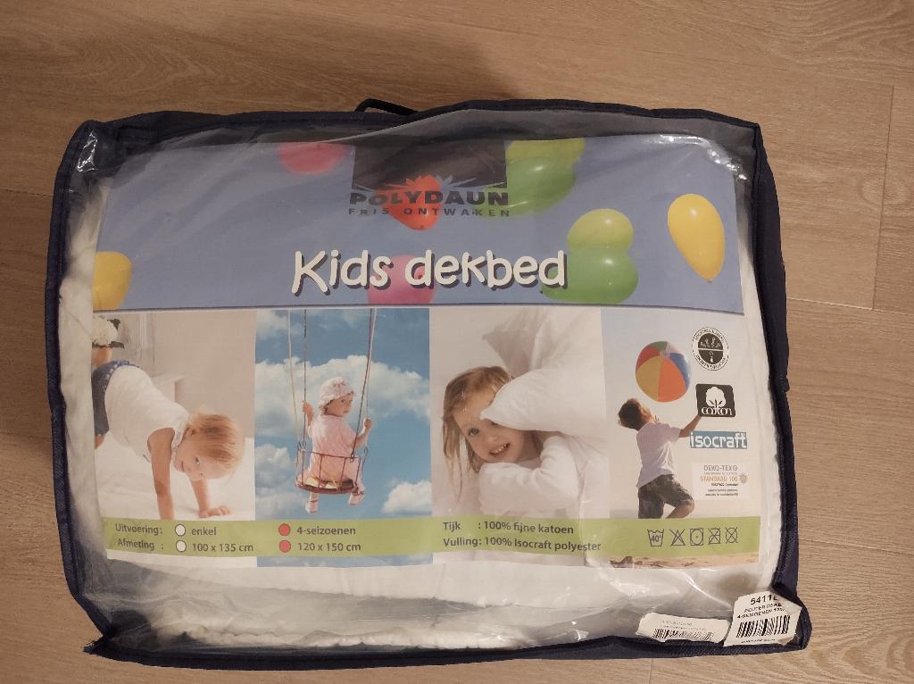 Polydaun 4-seizoenen kinderdekbed 120 x 150 cm, Jongetje of Meisje, Wit, Ophalen of Verzenden, Deken of Dekbed
