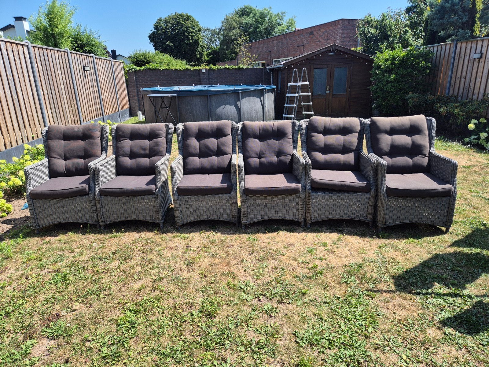 Loungestoel Intenso Milano Grey 6x, Ophalen, Gebruikt, 6 zitplaatsen, Wicker