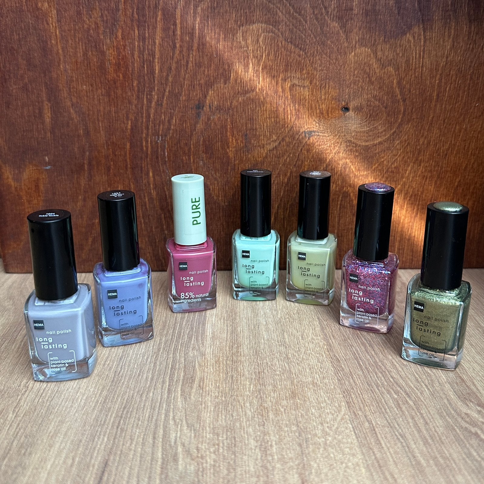 Bundle van 7 Nagellakken HEMA - long lasting, vegan, glitter, Ophalen of Verzenden, Zo goed als nieuw, Handen en Nagels