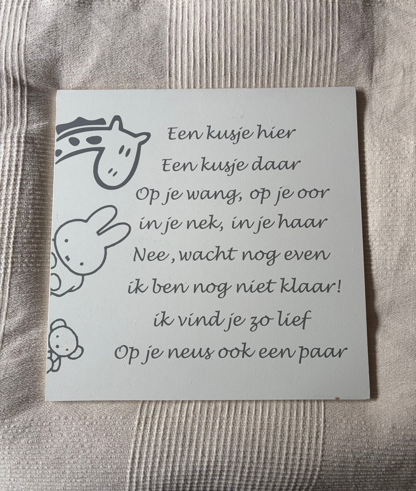 Houten tekstbord kinderkamer jongen/meisje, Wit, Ophalen, Gebruikt, Wanddecoratie