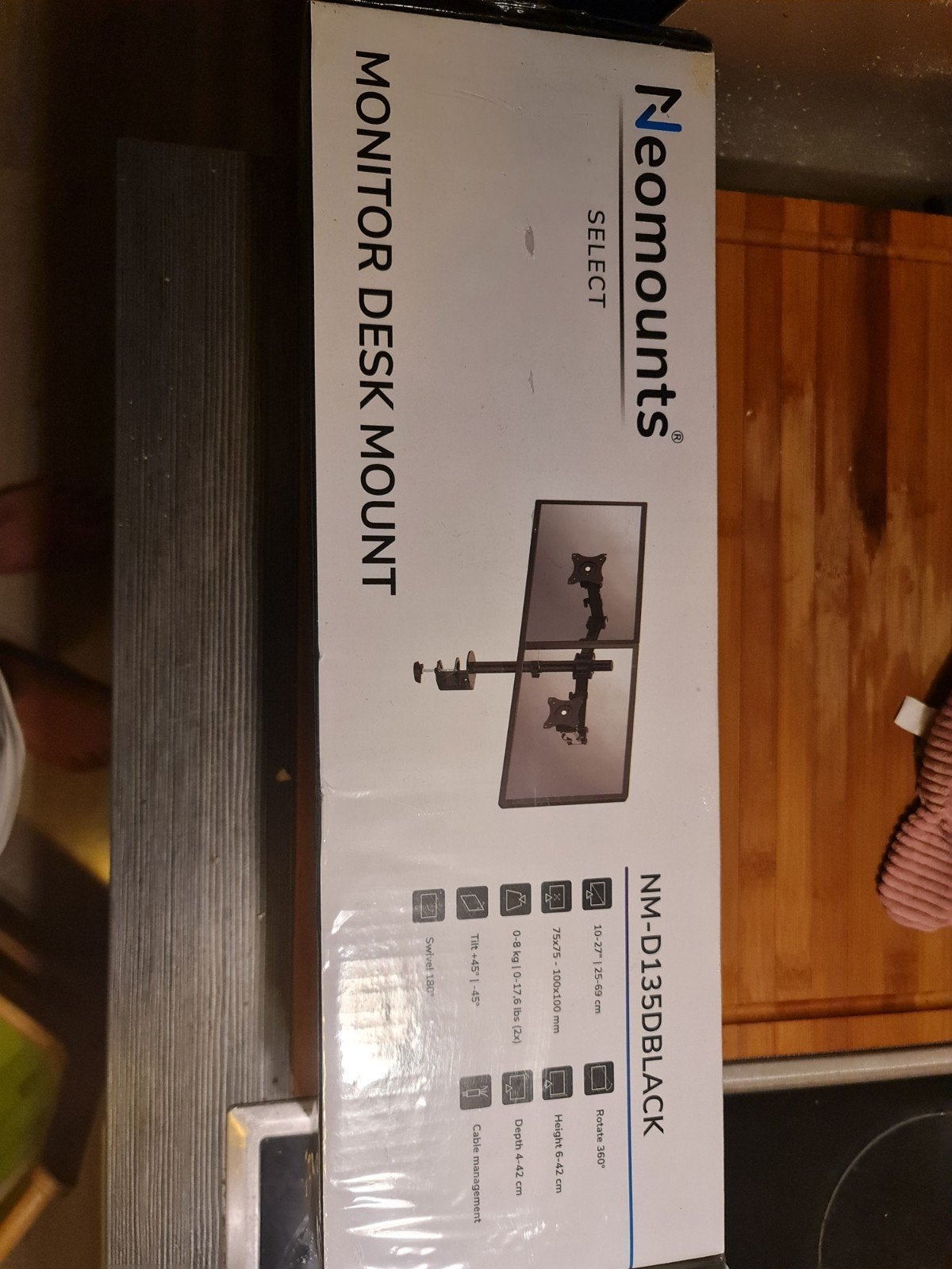 Neomounts Monitor Desk Mount NM-D135DBLACK, Computers en Software, Monitoren, Ophalen of Verzenden