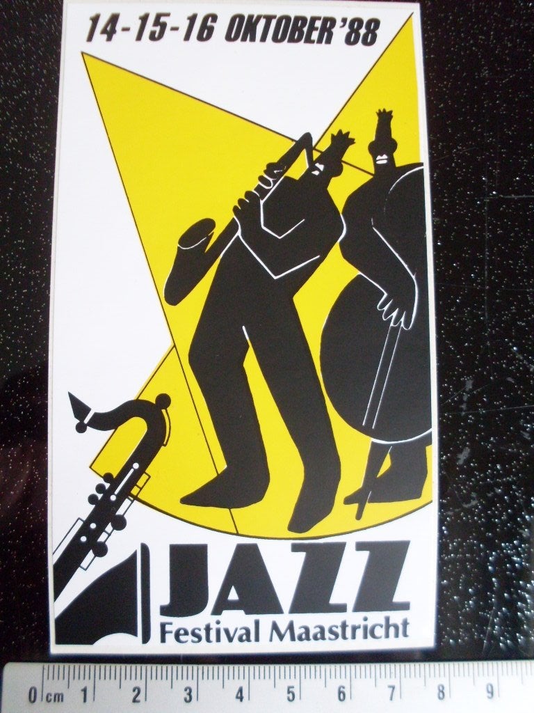 sticker Jazz Festival Maastricht 1988 logo, Verzamelen, Verzenden, Zo goed als nieuw, Bedrijf of Vereniging