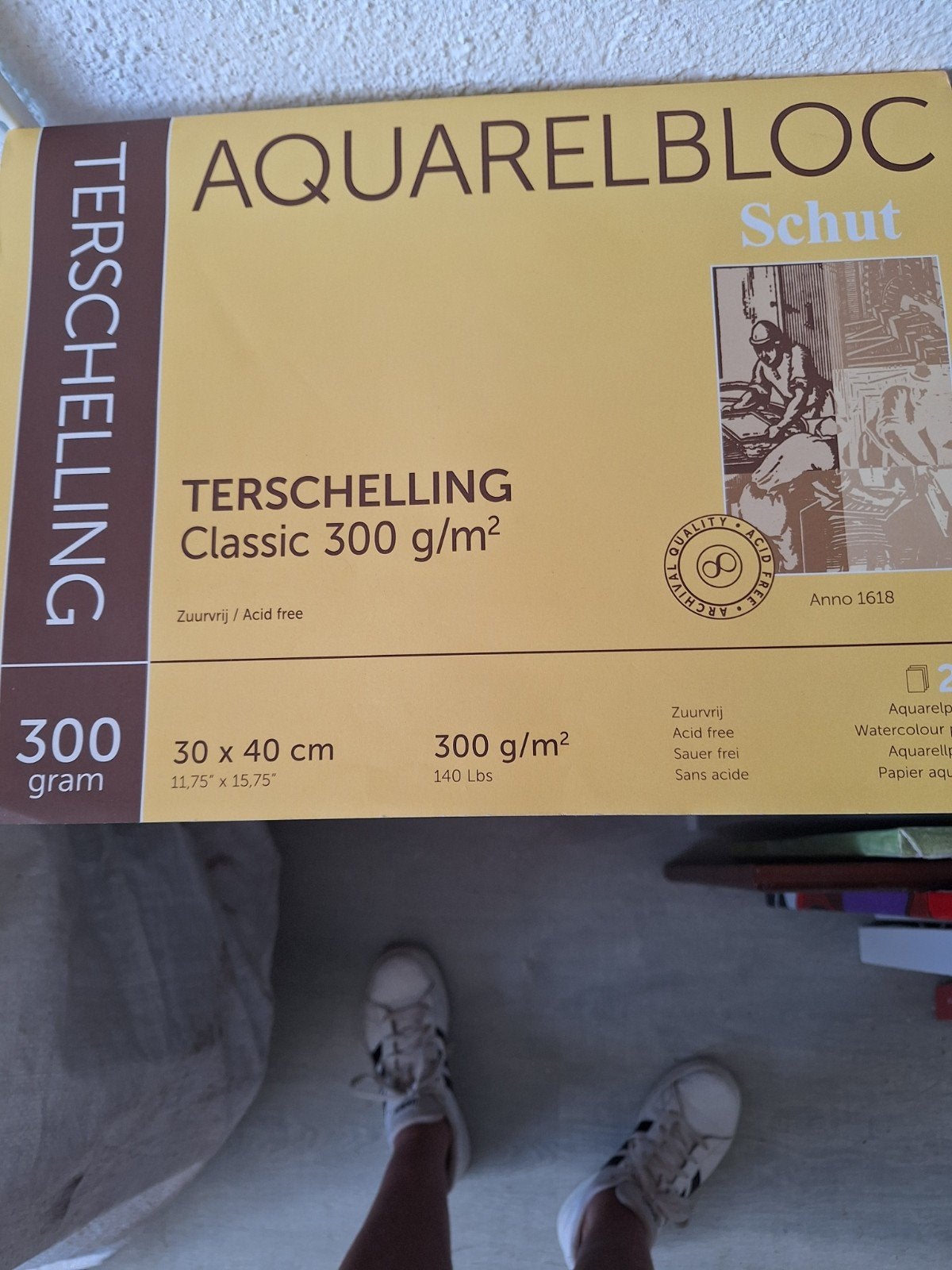 Aquarelbloc, Ophalen