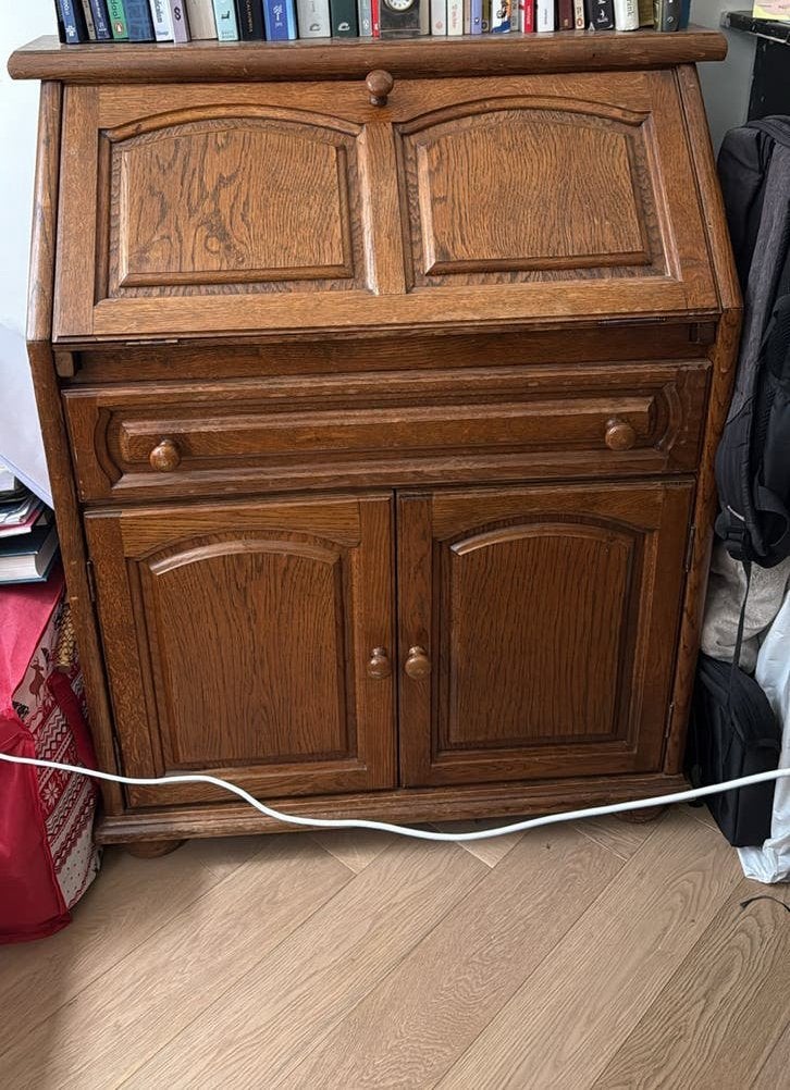 Antiek Eiken Bureau met Ruime Opbergruimte, Ophalen