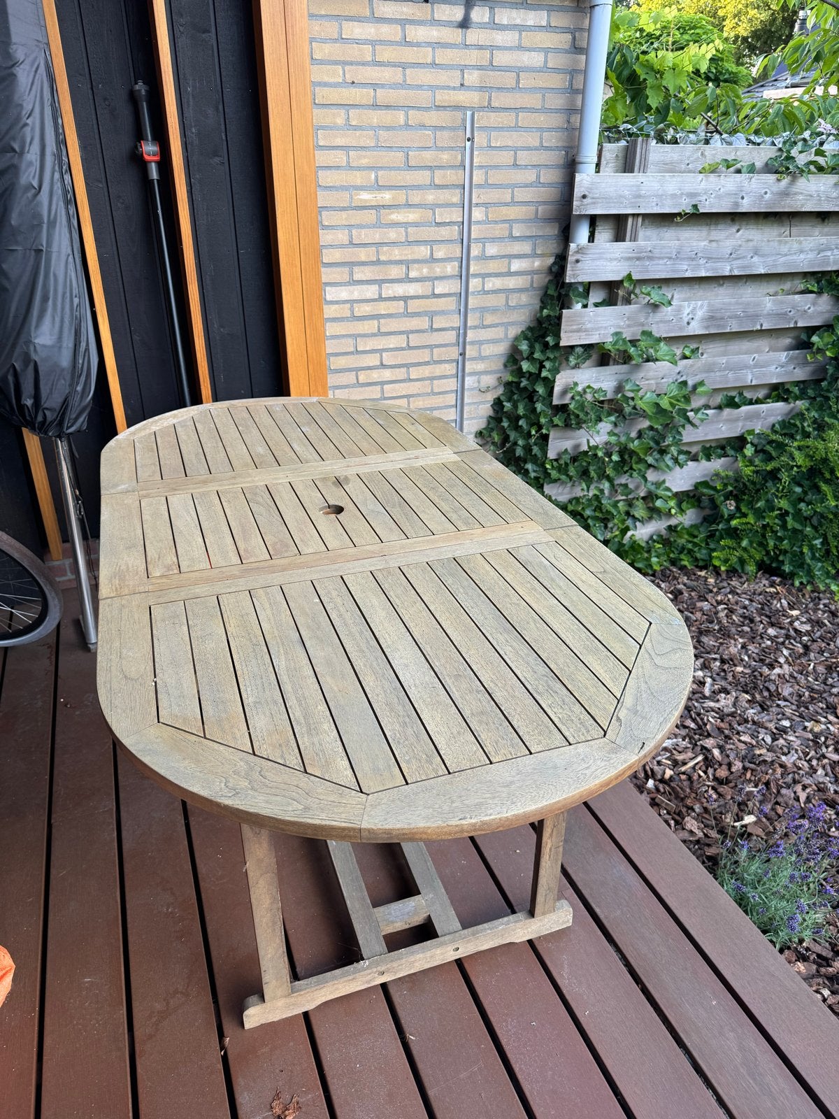 Hardhouten tuintafel - 76x89,3x179,5 cm, Tuin en Terras, Ophalen of Verzenden, Gebruikt, Rechthoekig, Hout