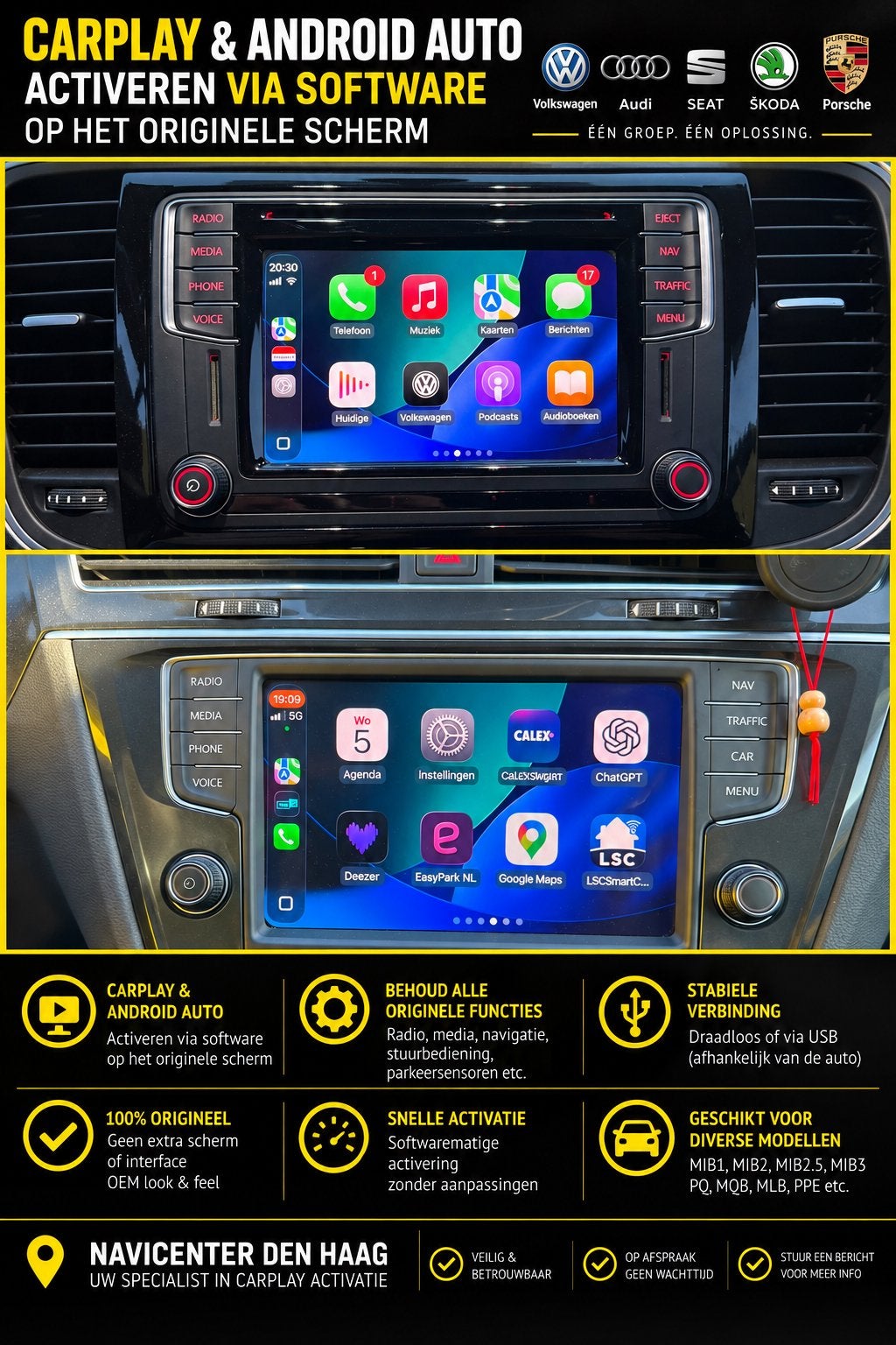 CarPlay & Android Auto Activeren Audi Volkswagen Skoda Seat, Ophalen, N, N, Nieuw