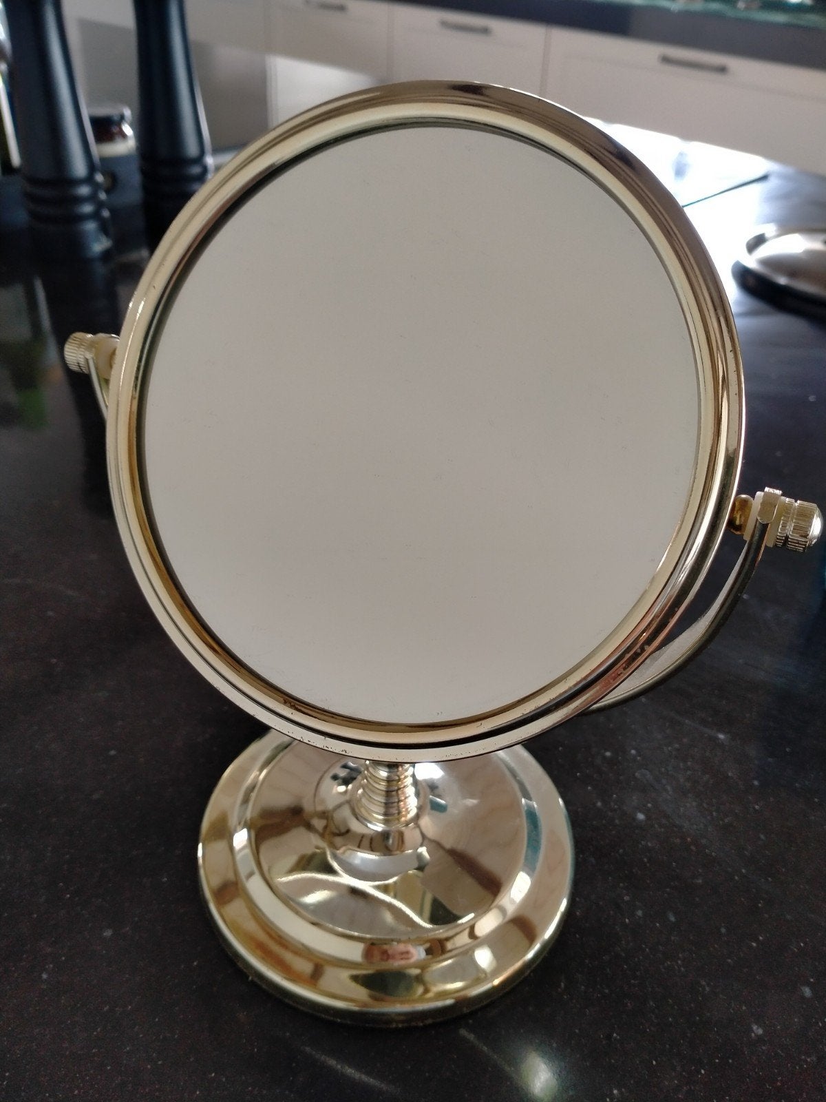 Tafelspiegel - Rond, Goudkleurig, Huis en Inrichting, Woonaccessoires | Spiegels, Ophalen of Verzenden, Rond, Minder dan 50 cm