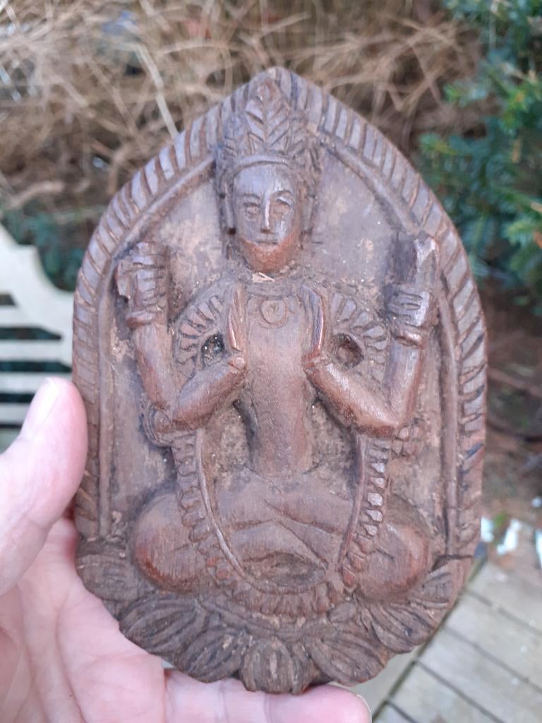 Tibet Boeddha Schild houtsnijwerk, Antiek en Kunst, Kunst | Niet-Westerse kunst, Ophalen of Verzenden