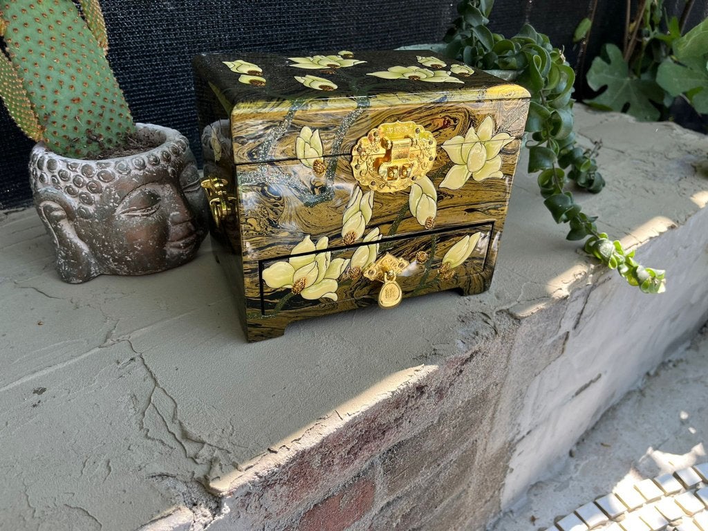 Chinese sieraden kist Chinees juwelen kist box doos lotus, Ophalen of Verzenden