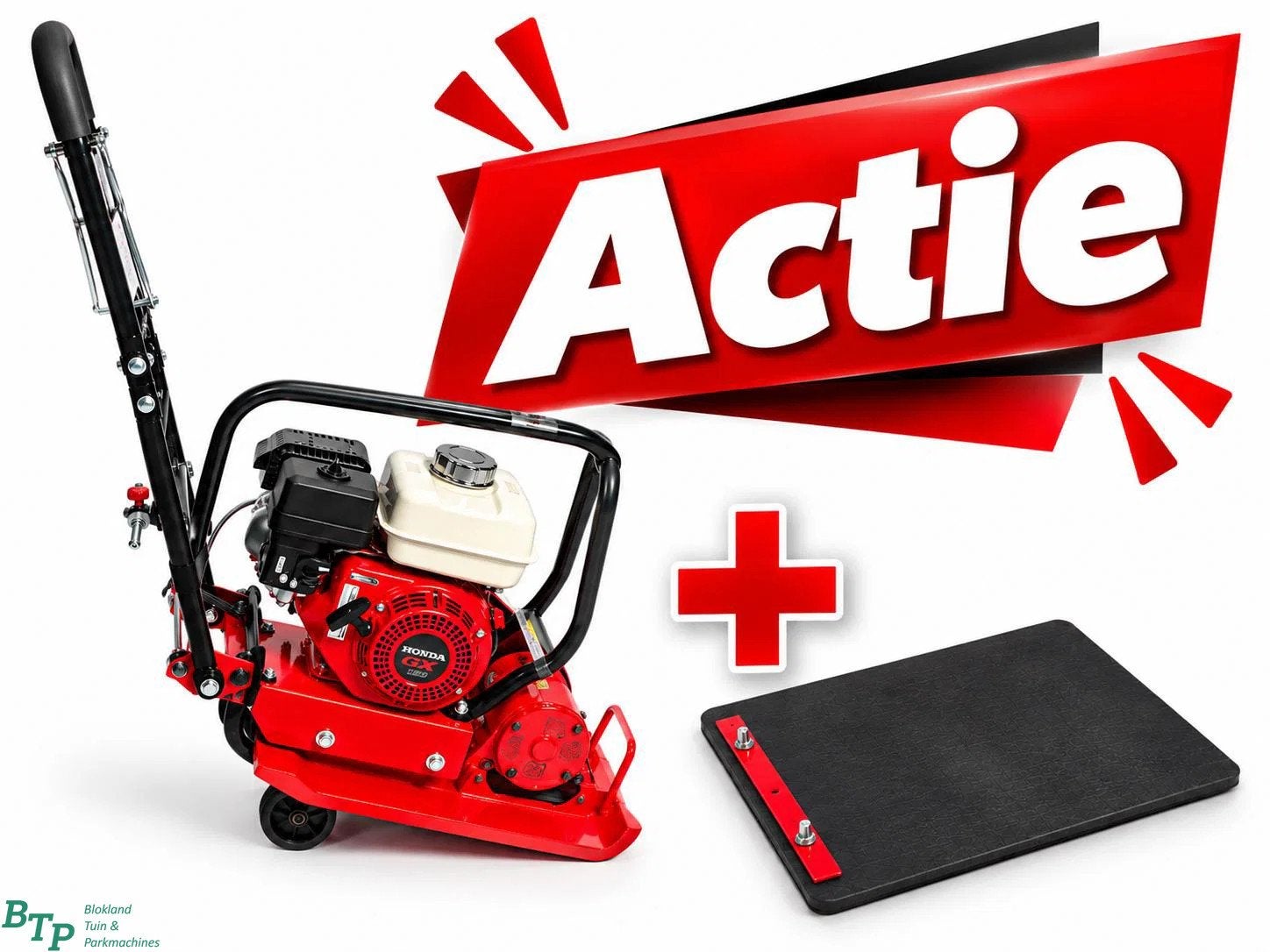 Honda Trilplaat incl. Rubbermat en wielstel trilmachine, Tuin en Terras, Gebruikt, Honda