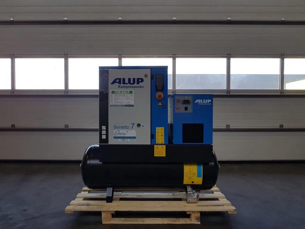 Alup Sonetto 7.5 + 200 Elektrische Schroefcompressor met ket, Zakelijke goederen, Machines en Bouw | Pompen en Compressoren, Ophalen of Verzenden
