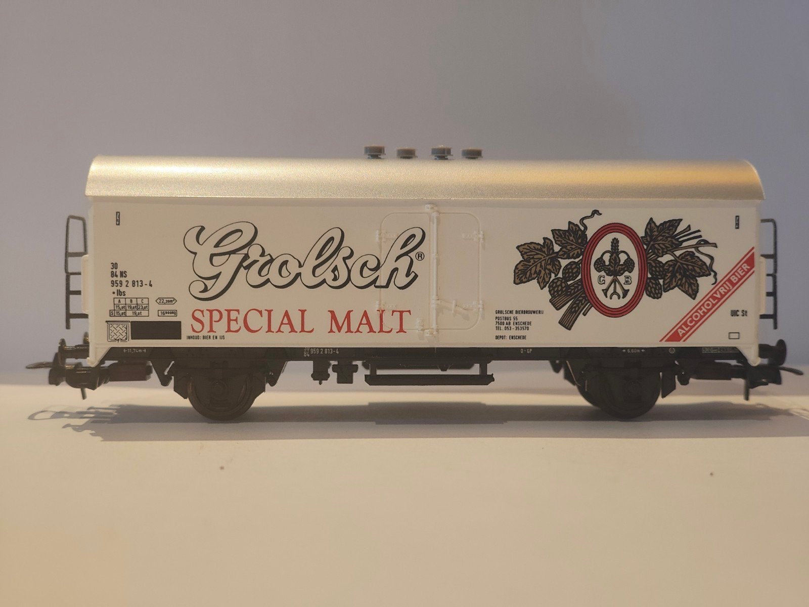 Trix 23889 NS koelwagen Grolsch Bier zo goed als nieuw, Gelijkstroom, Trix, Wagon, Ophalen of Verzenden