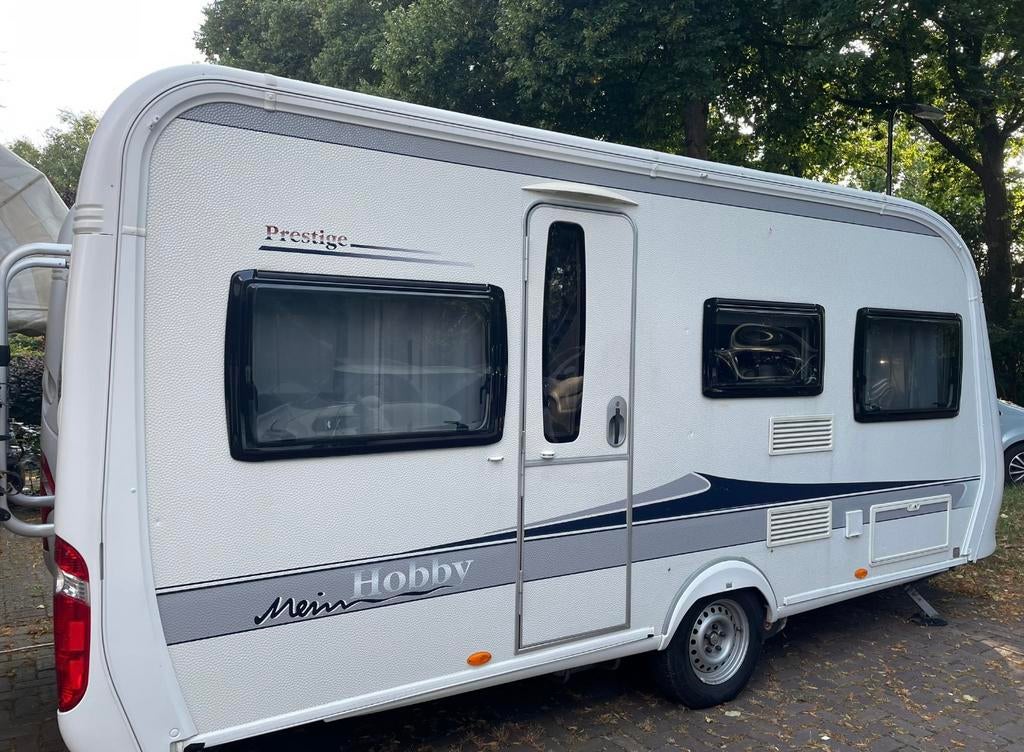 Hobby de Luxe 455 UF prestige 2014 met airco en mover, Kachel, Rondzit, Hobby, Dwarsbed