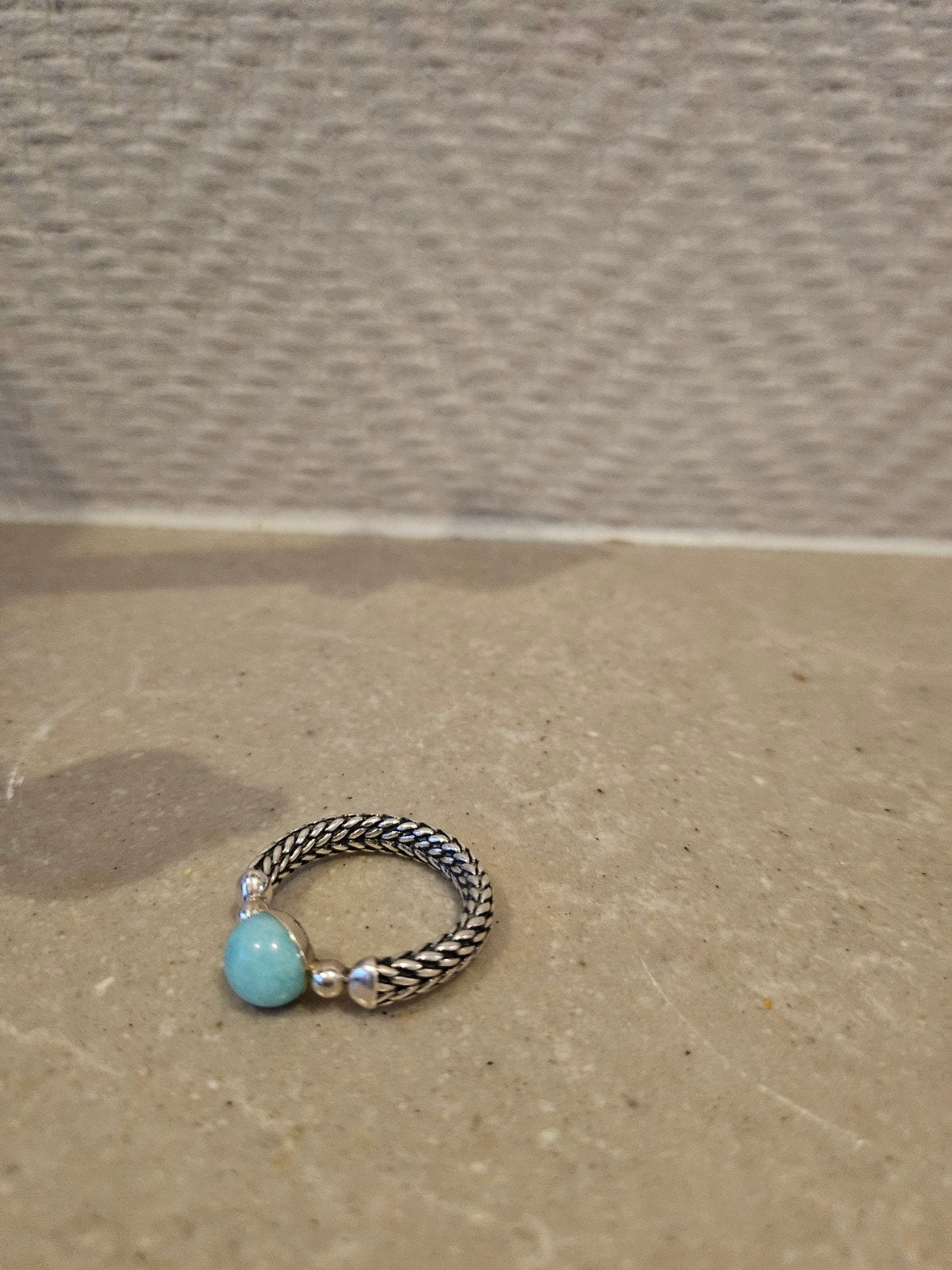 Buddha to Buddha ring – maat 19 – zilver met turquoise steen, 19 tot 20, Ophalen of Verzenden, Zo goed als nieuw, Dame of Heer