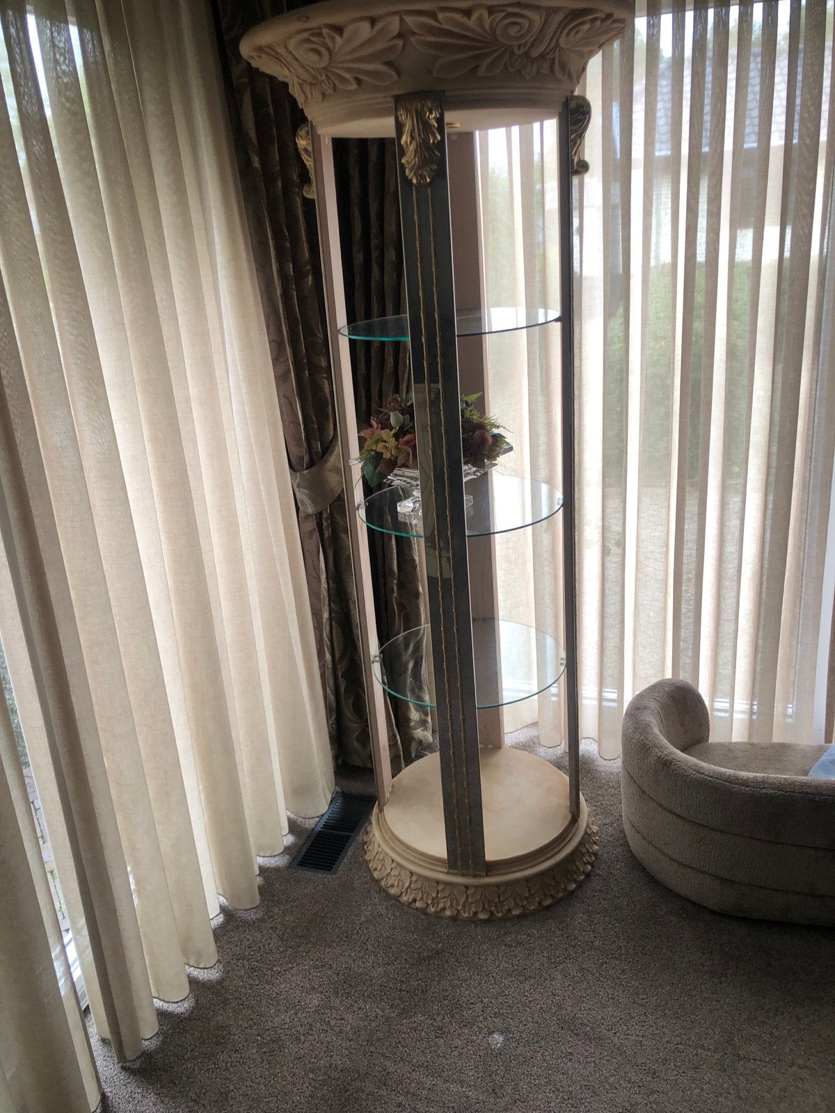 vidal Grau Elegante vitrinekast met glazen planken, Met plank(en), 150 tot 200 cm, 25 tot 50 cm, 50 tot 100 cm