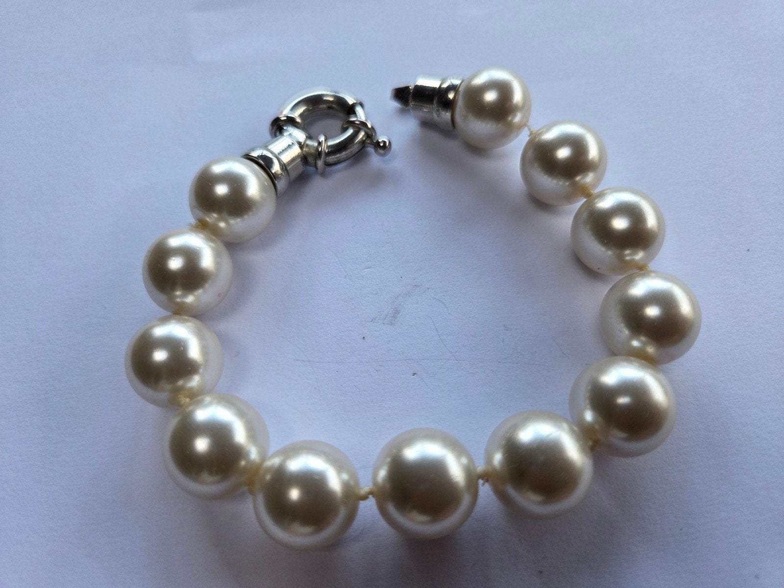 oude armband parelmoer, Verzenden, Gebruikt, Zilver, Overige materialen