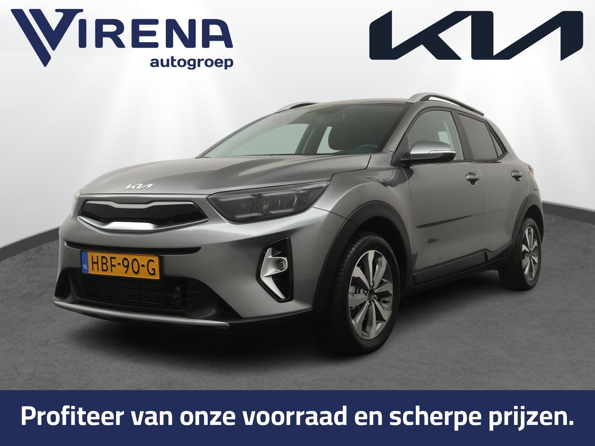 Kia Stonic 1.0 T-GDi MHEV DynamicPlusLine - Apple/Android Ca, Auto's, Voorwielaandrijving, Leder en Stof, Origineel Nederlands