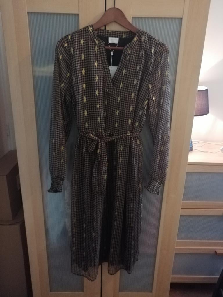 Vila nieuwe mooie dames jurk goud tinten, valt als maat 36, Beige, Vila, Nieuw, Ophalen of Verzenden