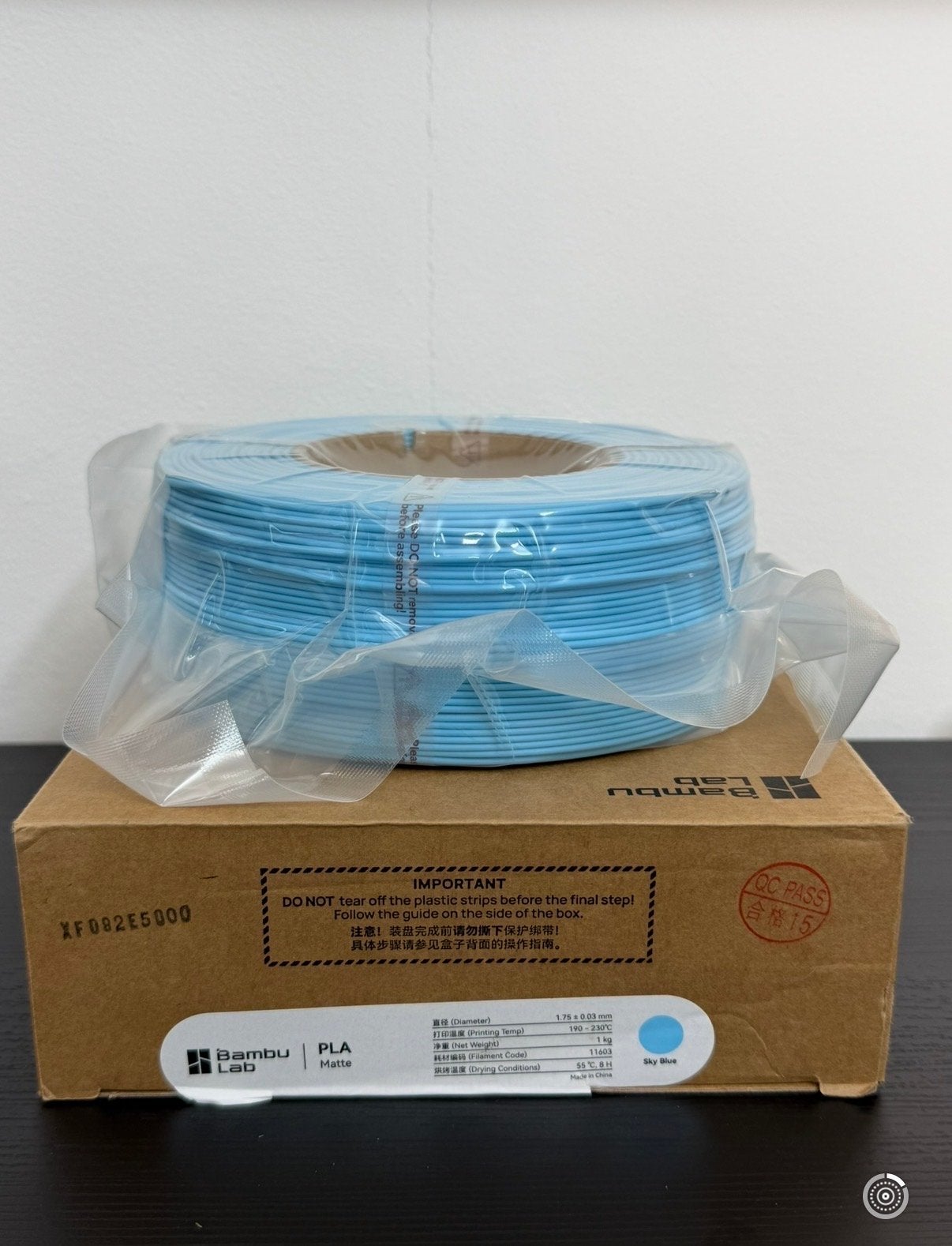 Bambu Lab PLA Matte Sky Blue Filament 1.75mm 1kg, Computers en Software, 3D-printerbenodigheden, Ophalen of Verzenden, Nieuw