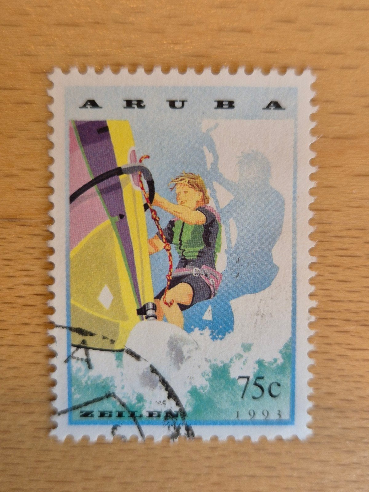 Aruba 1993 zeilen, Ophalen of Verzenden, Gestempeld