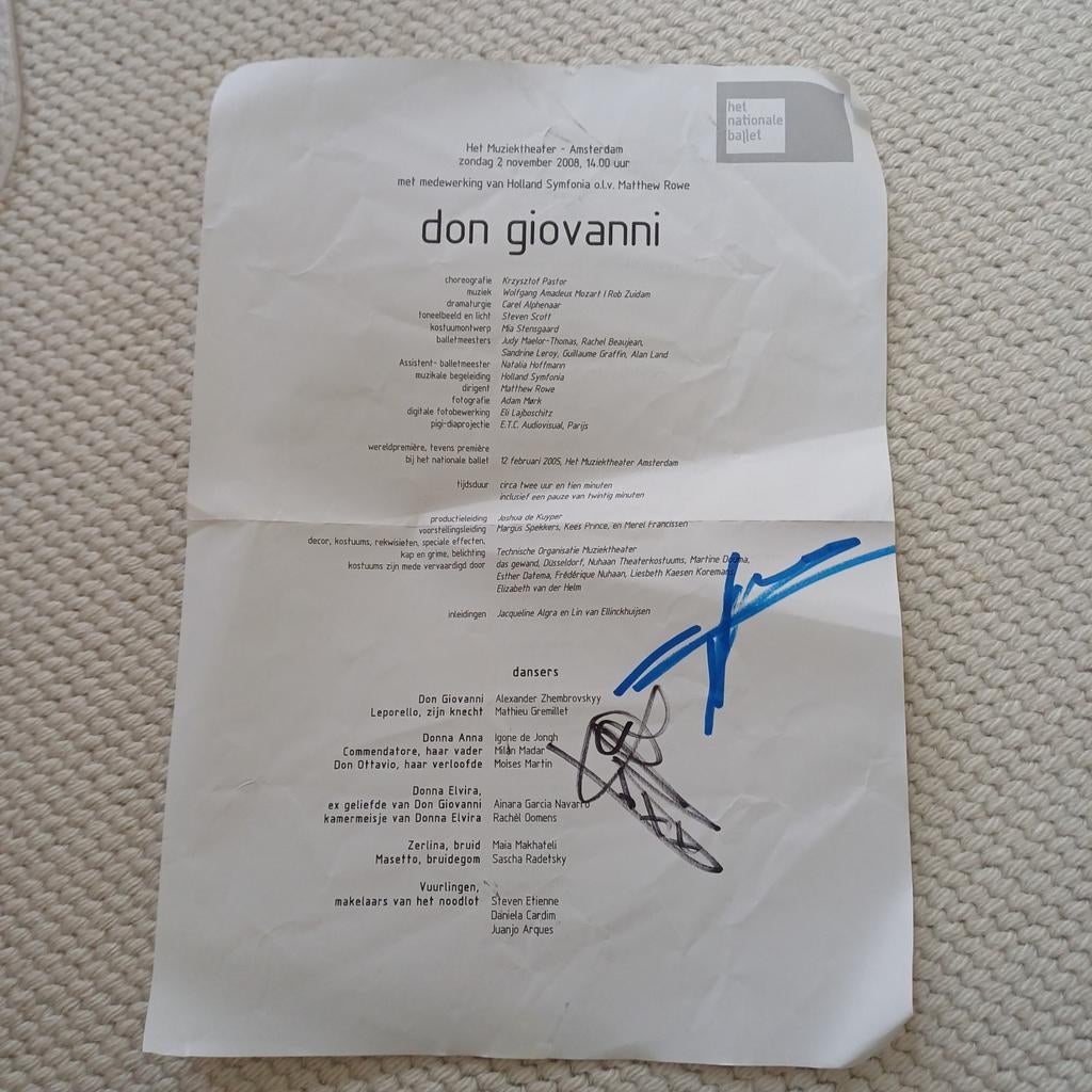 gesigneerd programma Igone de Jongh /Alexander Zhembrovskyy, Ophalen of Verzenden, Zo goed als nieuw, Boek, Tijdschrift of Artikel