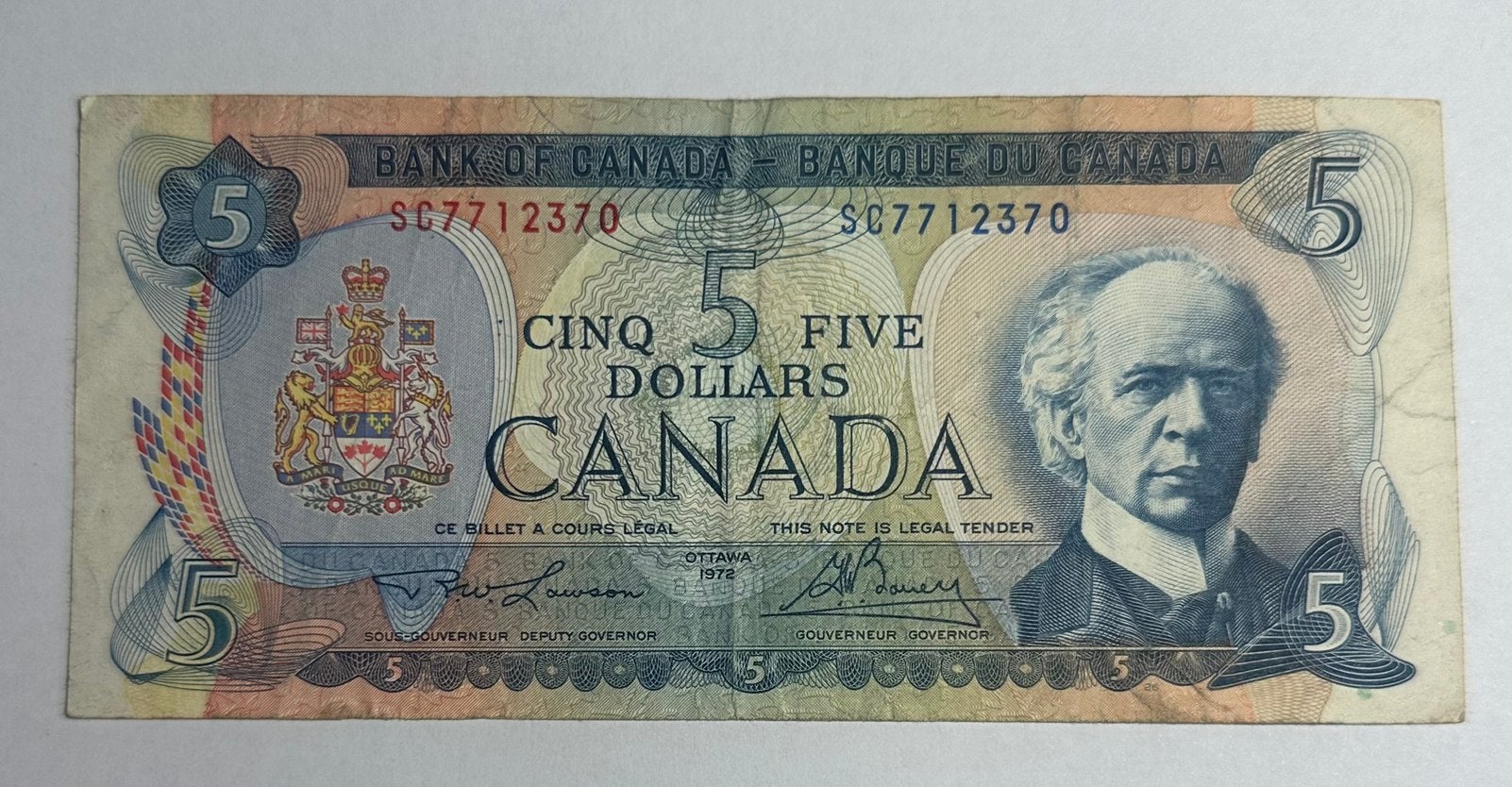 Canada 5 Dollar biljet - 1972, Postzegels en Munten, Bankbiljetten | Amerika, Los biljet, Noord-Amerika, Ophalen of Verzenden