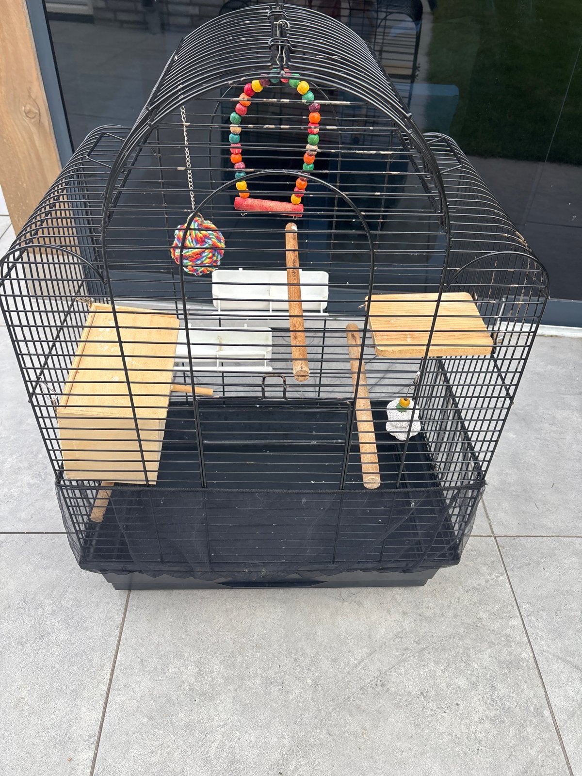 Vogelkooi zwart, Ophalen of Verzenden, Metaal, Vogelkooi