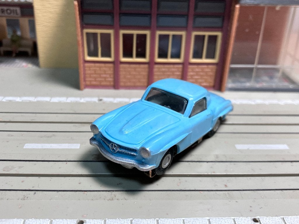 Faller AMS Mercedes 190 SL lichtblauw nieuw blokmotor B2, Ophalen of Verzenden, Nieuw, Elektrisch, Overige merken