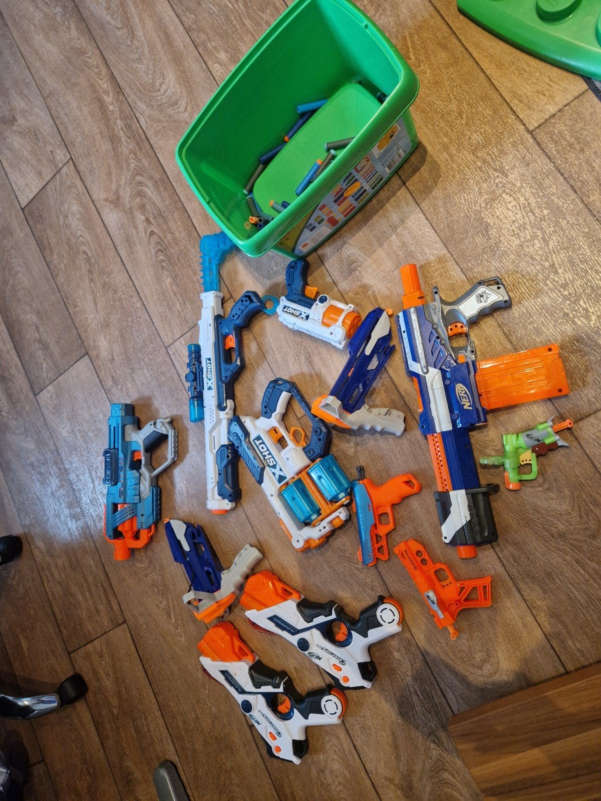 Grote Nerf en X-Shot collectie met 2 lasergames, Kinderen en Baby's, Ophalen of Verzenden, Gebruikt
