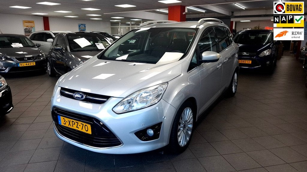 Ford Grand C-Max 1.0 Edition Plus 7p., Auto's, Ford, Voorwielaandrijving, Gebruikt, Zwart, 7 stoelen