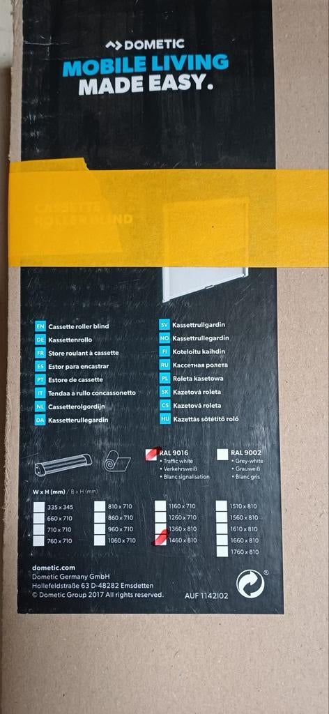 Dometic Combi Rollo 1460x810 - Nieuw in Doos, Ophalen of Verzenden, Nieuw