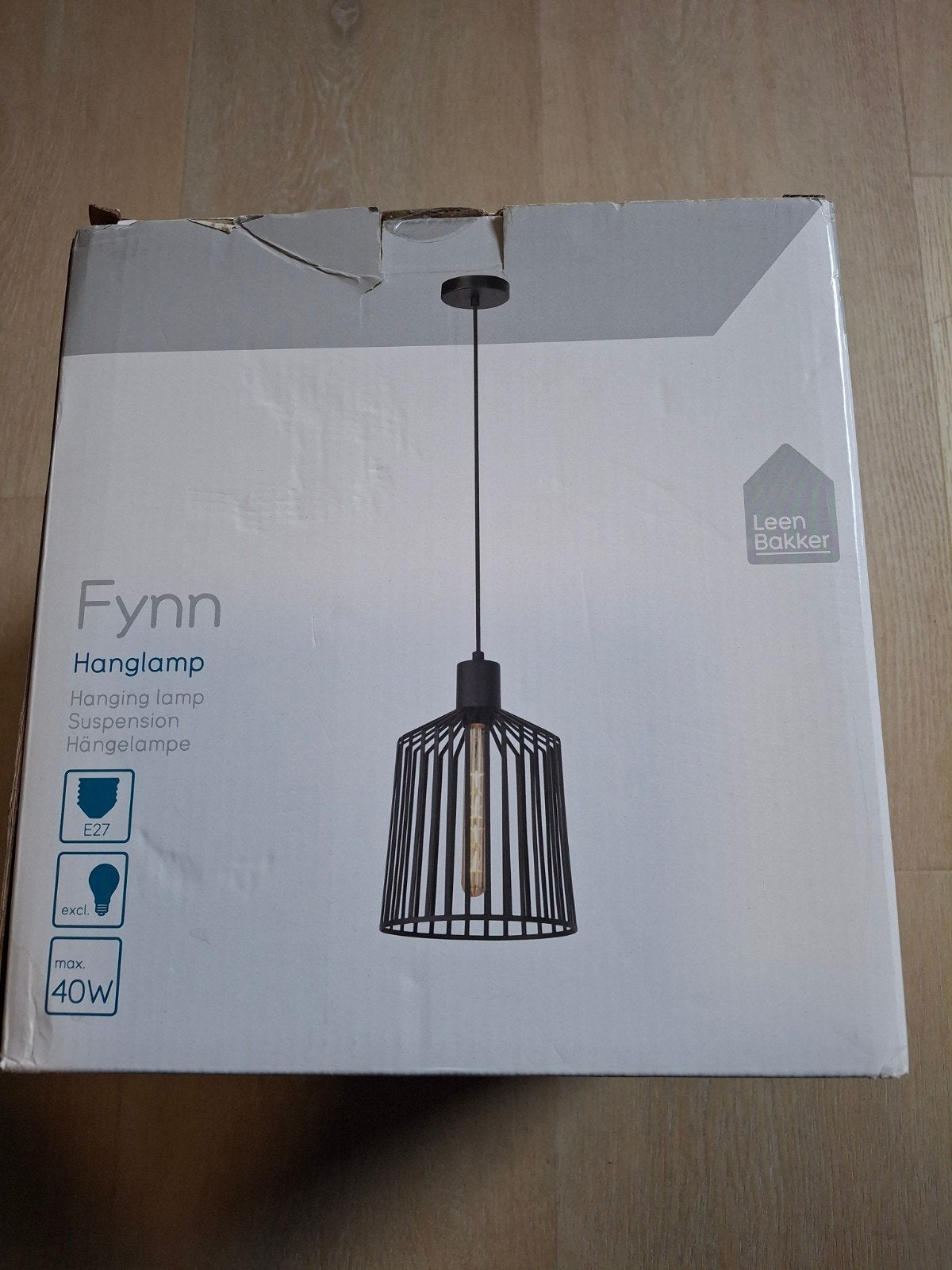 NIEUW!! Hanglamp Fynn Zwart Metaal E27, Ophalen, Metaal