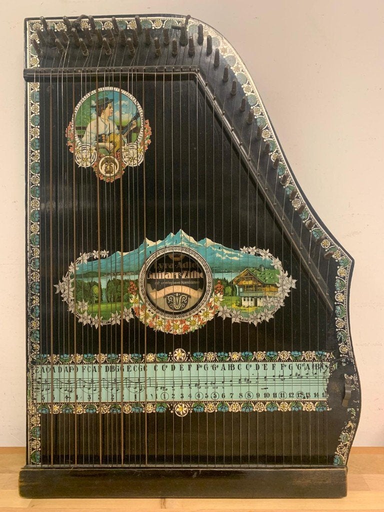 Antieke Lyra Adler - tafelharp / schootharp, Ophalen of Verzenden, Gebruikt