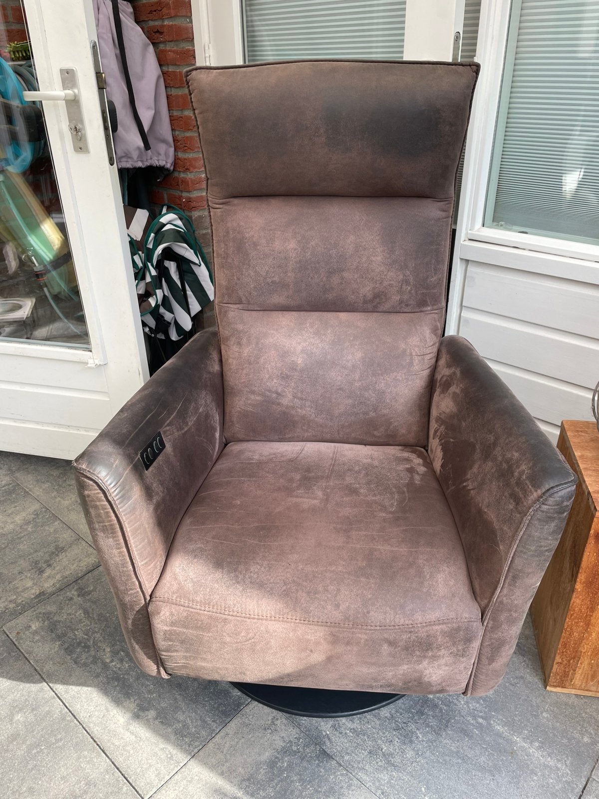 Relax Fauteuil, Ophalen, 75 tot 100 cm, Zo goed als nieuw, Stof