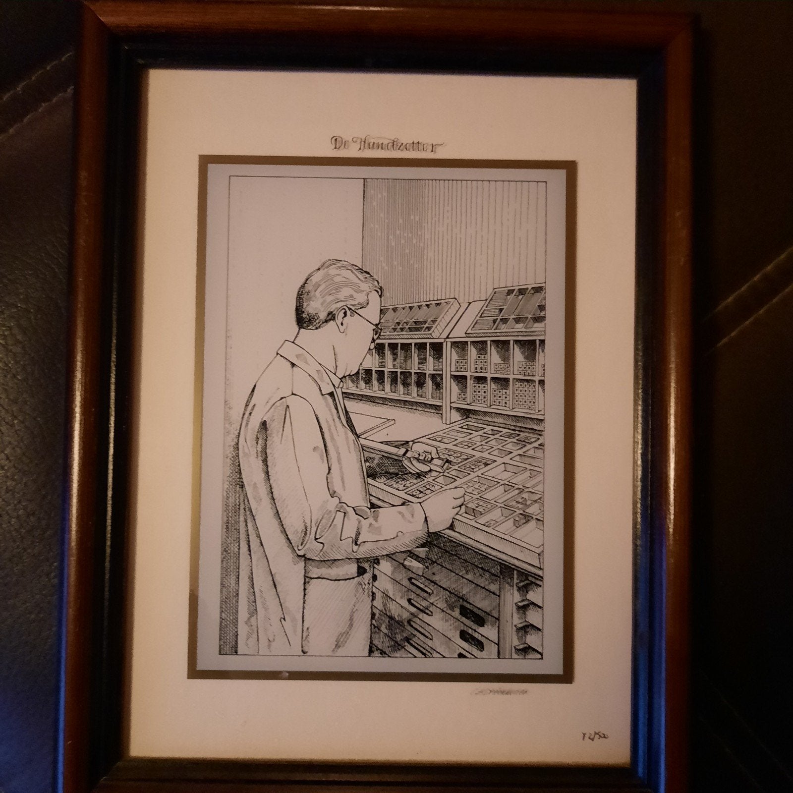 Set van 3 Glasgravures: De Drukker, De Handzetter, De Binder, Dagelijks leven, 1950 - 1999, Ophalen of Verzenden, Gravure