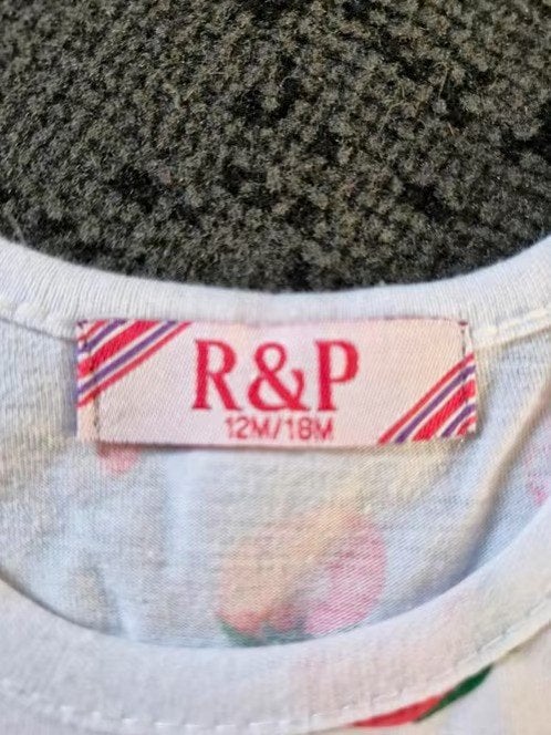 Wit roze aarbeien jurkje met tule Maat 80-86 h3, Jurkje of Rokje, R&P, Onbekend, Ophalen of Verzenden