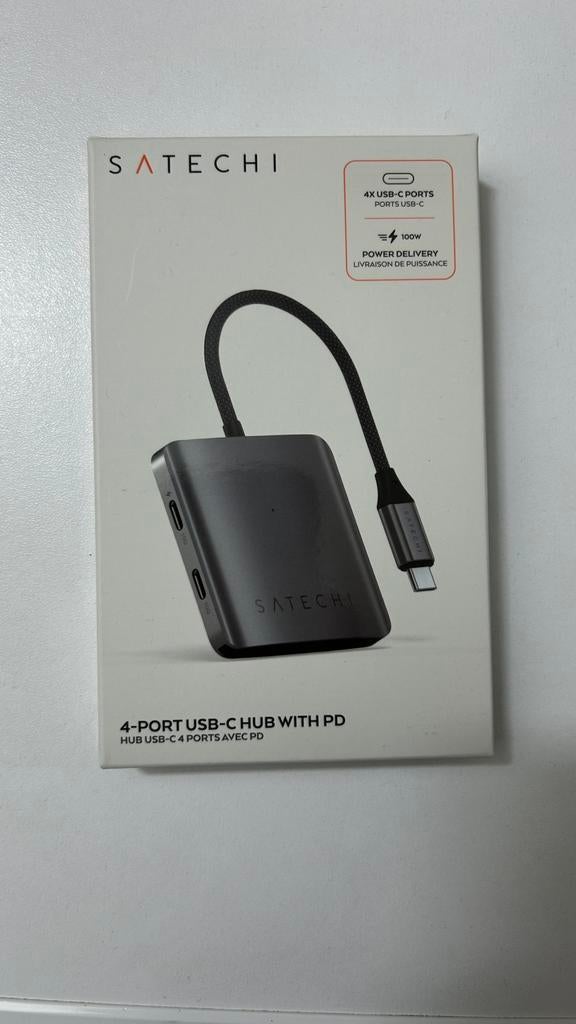 Satechi 4-poorts USB-C Hub met power delivery *nieuw*, Computers en Software, Dockingstations, Ophalen of Verzenden, Nieuw